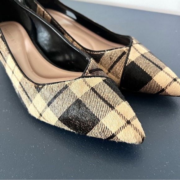 Preston & York Tabitha Black and Tan Plaid Calf Hair Pointed Toe Pumps Size 8 - Picture 14 of 16